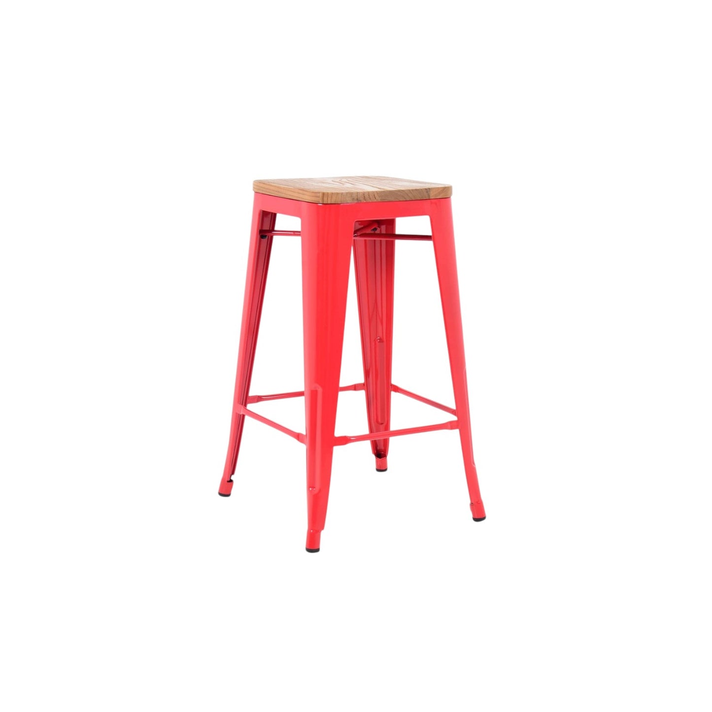 Tolix Bar Stool with Timber seat