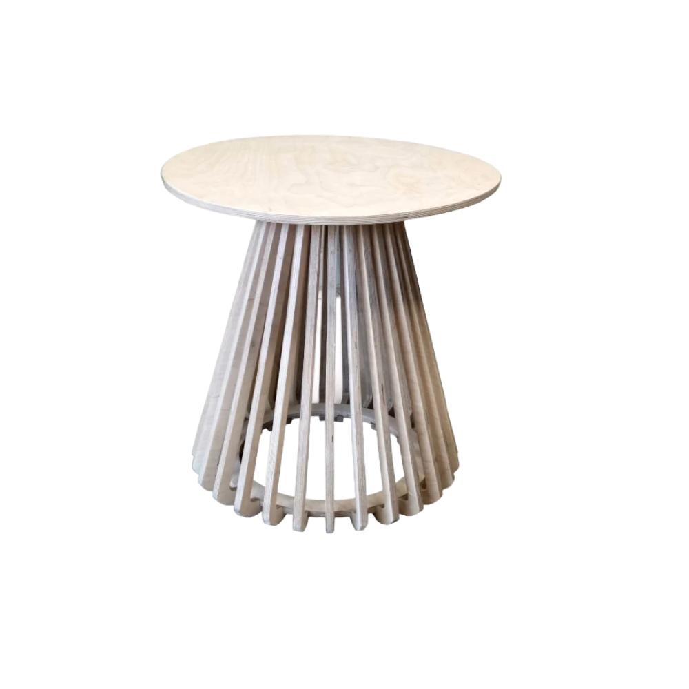 Birch Ribbed Side Table