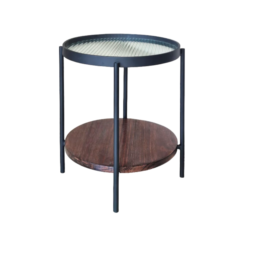 Fluted Glass Side Table