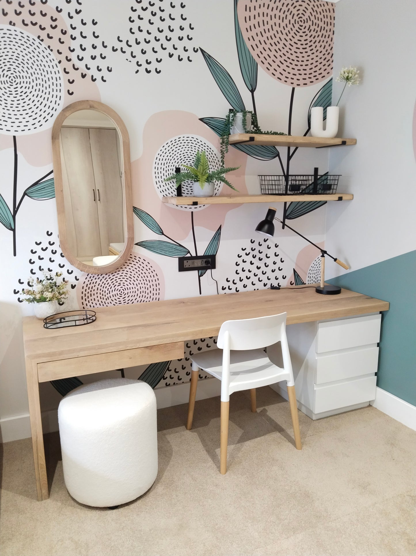 Pill Oak Mirror