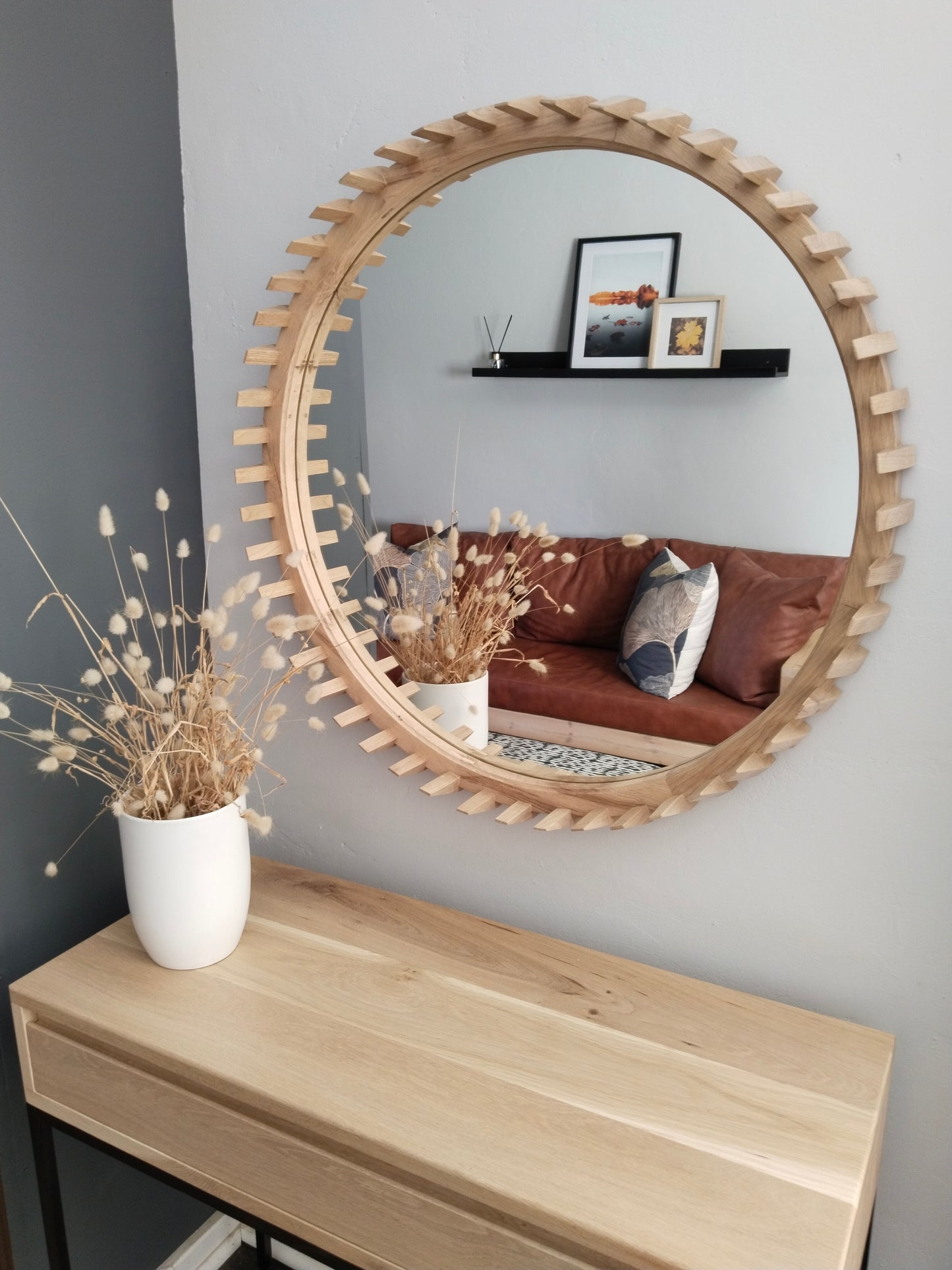 Cacti Oak Mirror