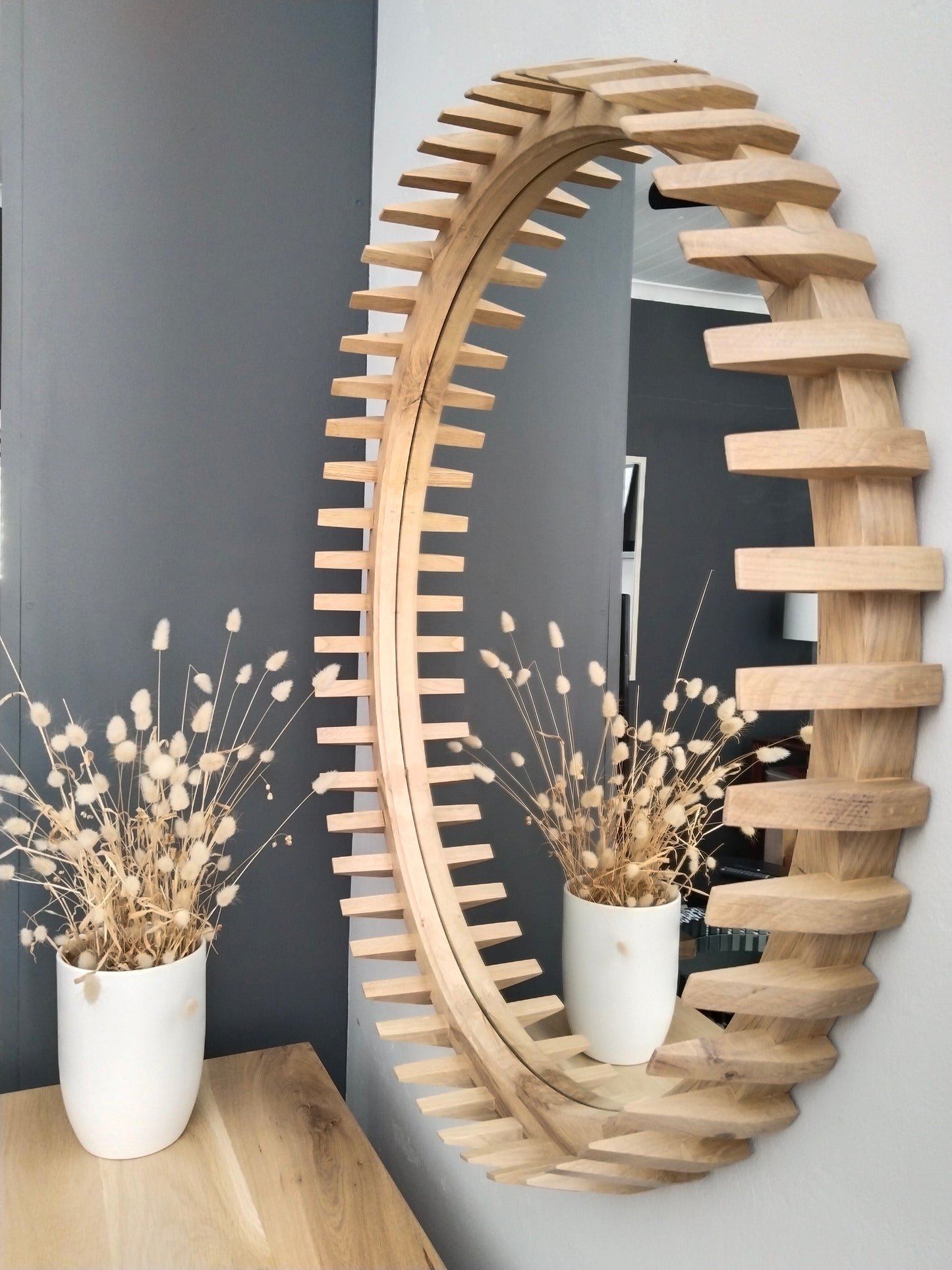 Cacti Oak Mirror