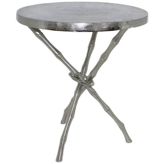 Silver Bamboo Accent Table