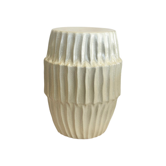 Ivory Organic Ribbon Garden Stool