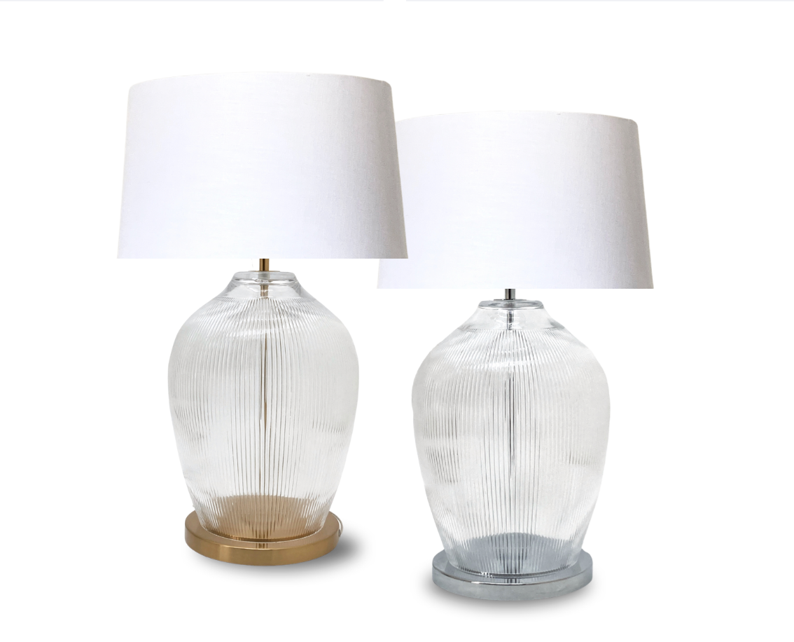 Ribbed Glass Bulb Lamp
