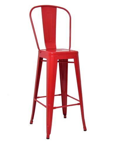 Tolix Stool with Backrest