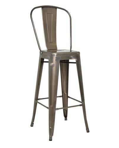 Tolix Stool with Backrest