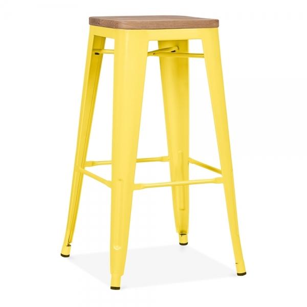 Tolix Bar Stool with Timber seat - Esque