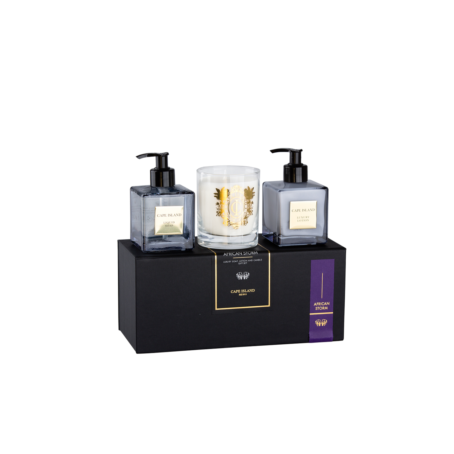 African Storm Luxury Liquid Soap, Lotion & Candle Collection