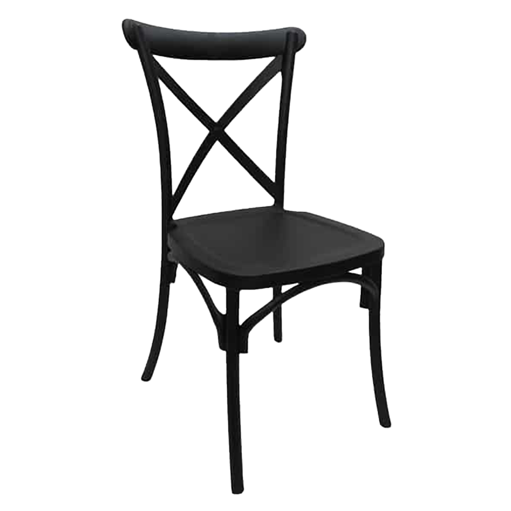 Black cross back top chairs