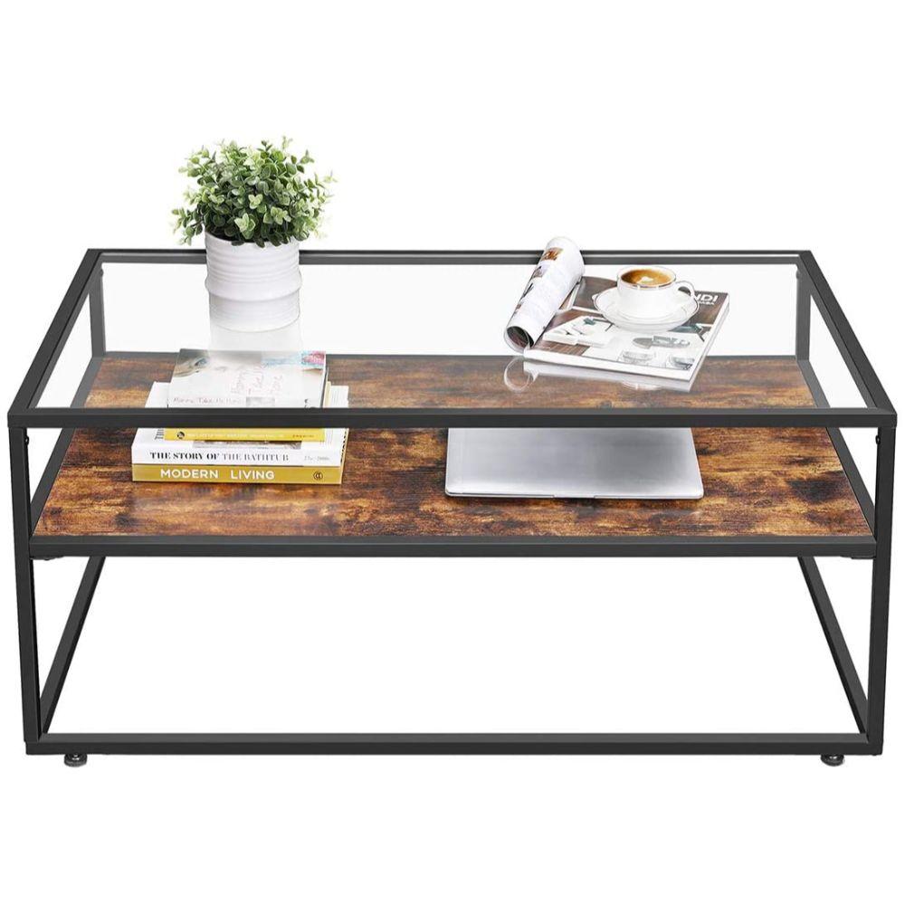 Milan Rustic Glass Coffee Table