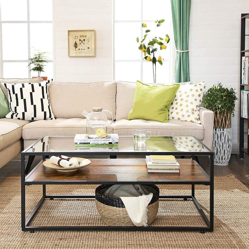 Milan Rustic Glass Coffee Table