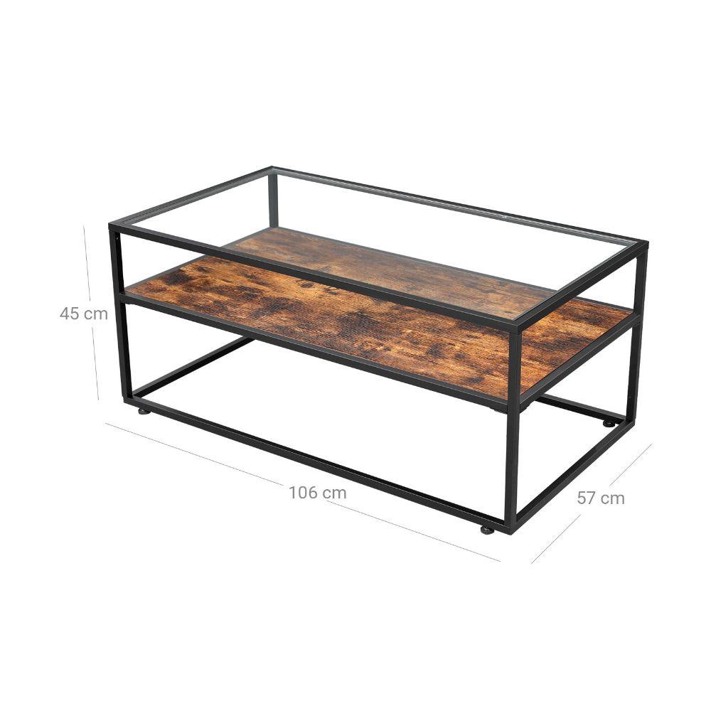 Milan Rustic Glass Coffee Table