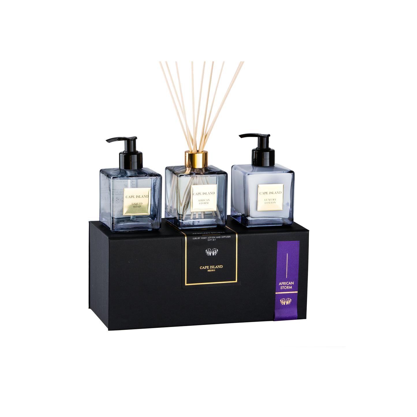 African Storm Luxury Liquid Soap, Lotion & Fragrance Diffuser Collection