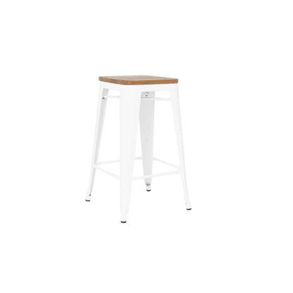 Tolix Bar Stool with Timber seat