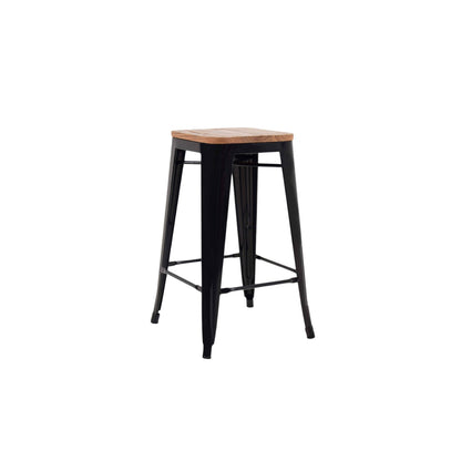 Tolix Bar Stool with Timber seat