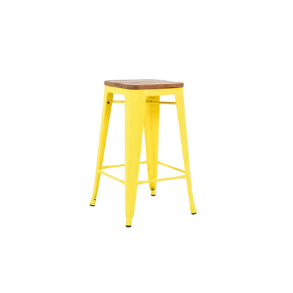Tolix Bar Stool with Timber seat
