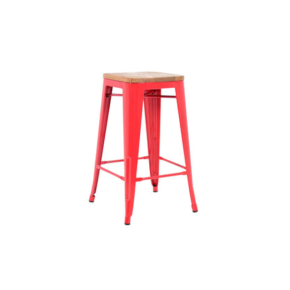 Tolix Bar Stool with Timber seat