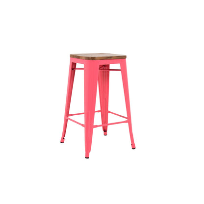 Tolix Bar Stool with Timber seat