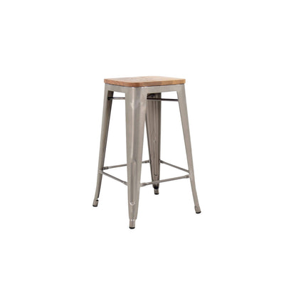 Tolix Bar Stool with Timber seat