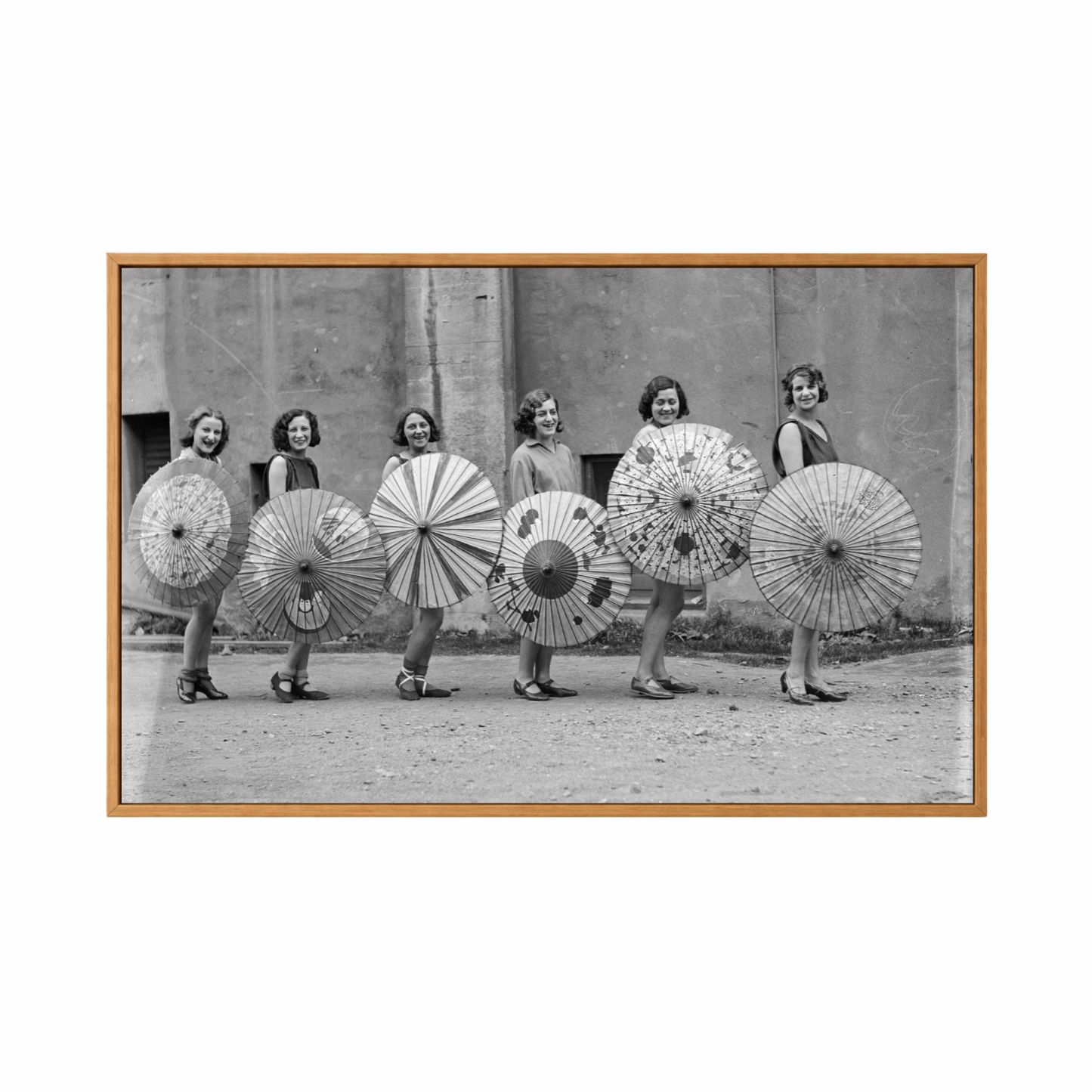 Framed Canvas Print ~ Umbrella Ladies