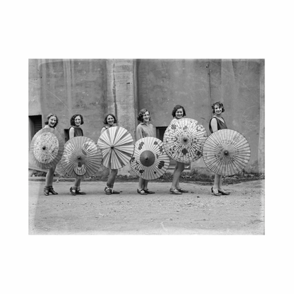 Framed Canvas Print ~ Umbrella Ladies
