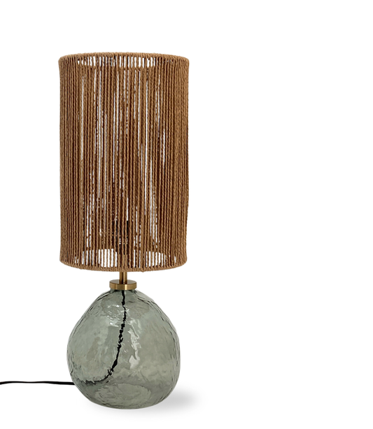 Mia Smoke Table Lamp w/jute shade