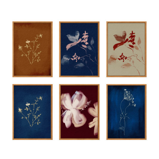 Framed Canvas Print ~ Indigo Sun Print Series