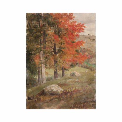 Framed Canvas Print ~ Vintage Autumn Trees