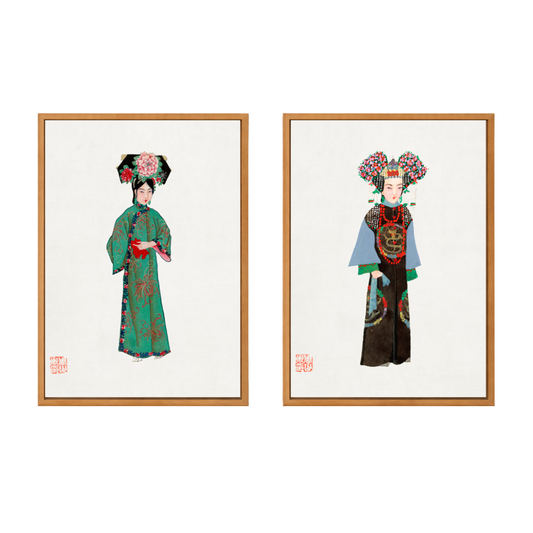 Framed Canvas Print ~ The Chinoiserie Ladies