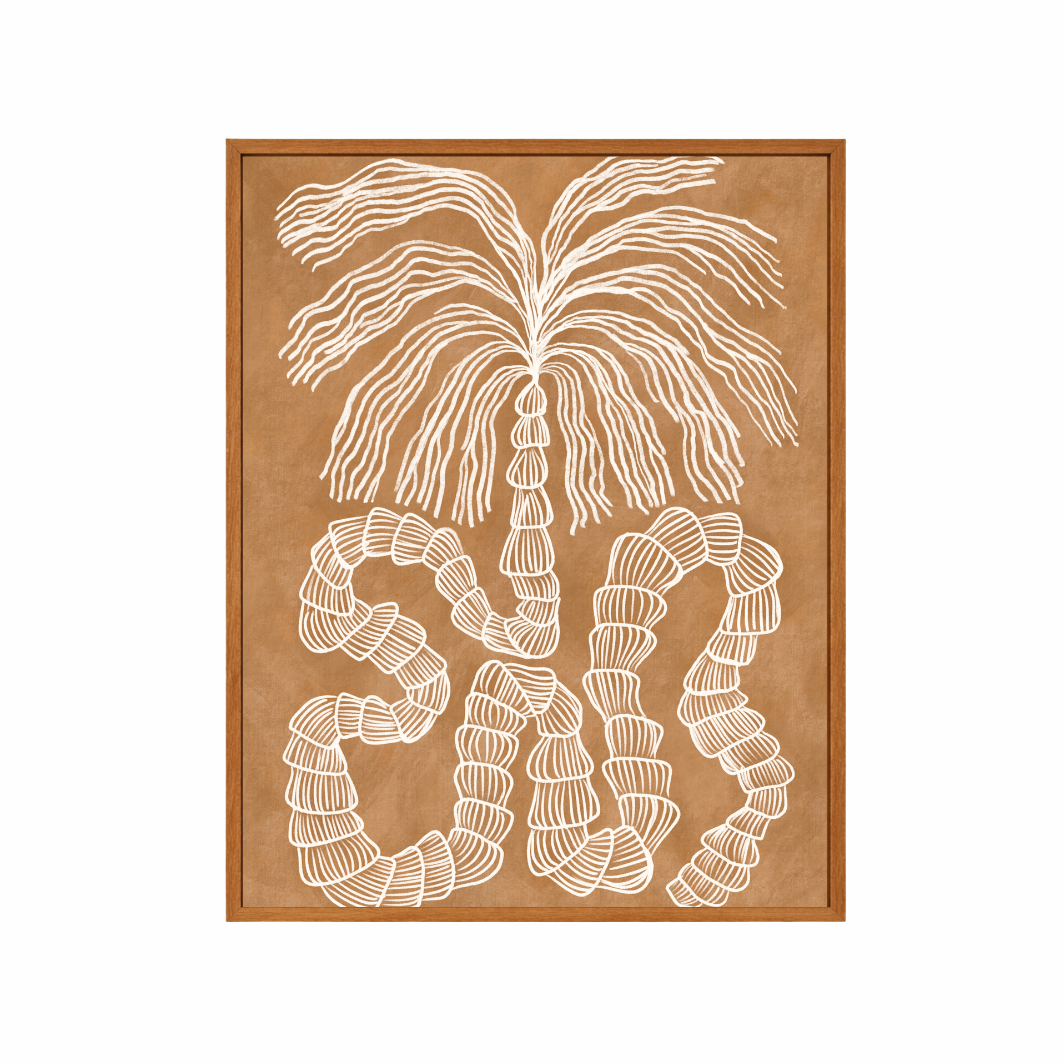 Framed Canvas Print ~ Wavy Palm