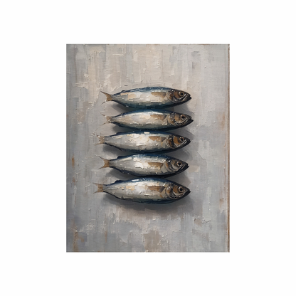 Framed Canvas Print ~ Silver Sardines