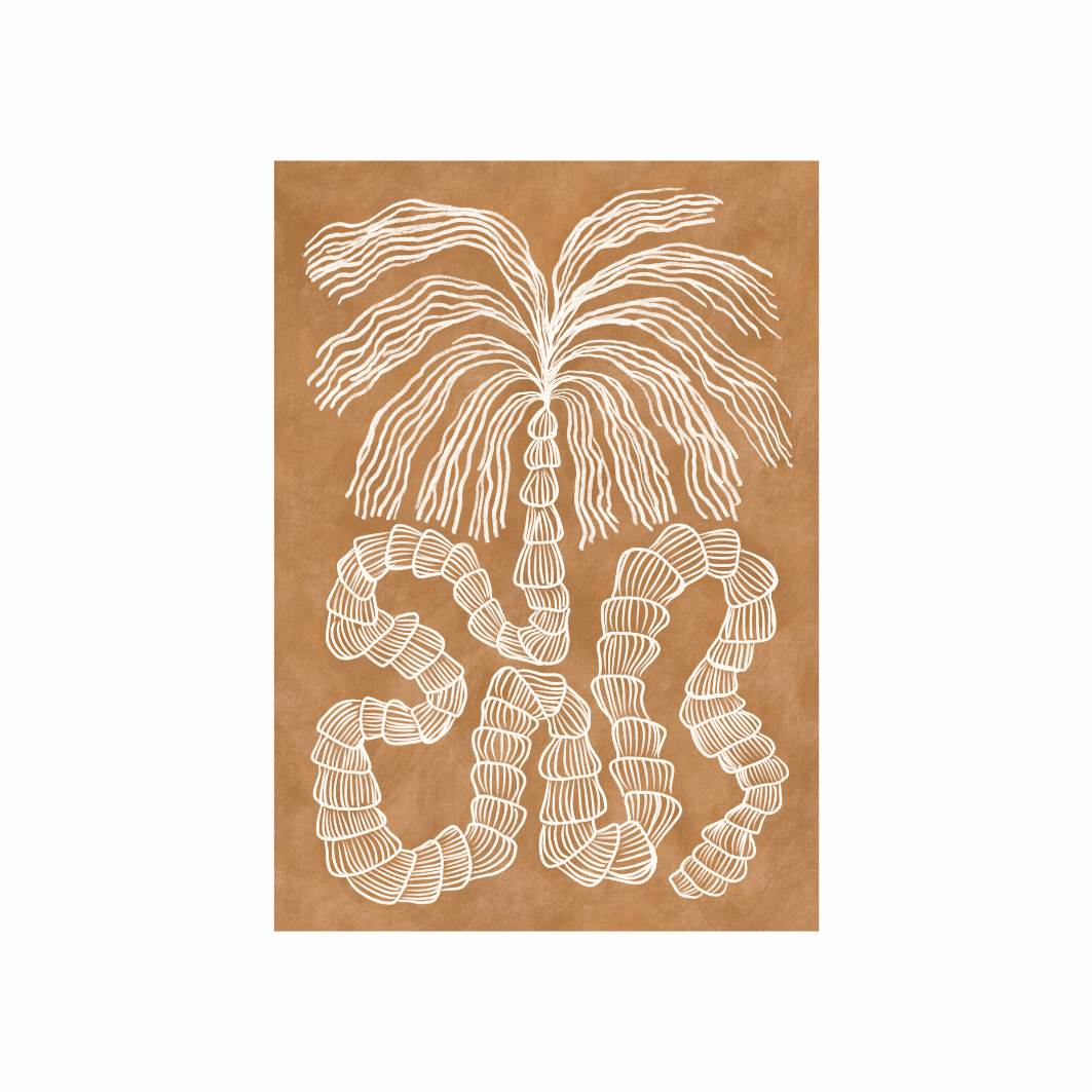 Framed Canvas Print ~ Wavy Palm