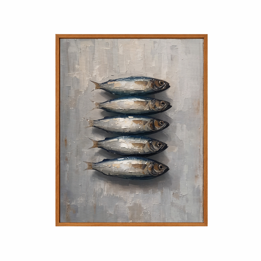 Framed Canvas Print ~ Silver Sardines