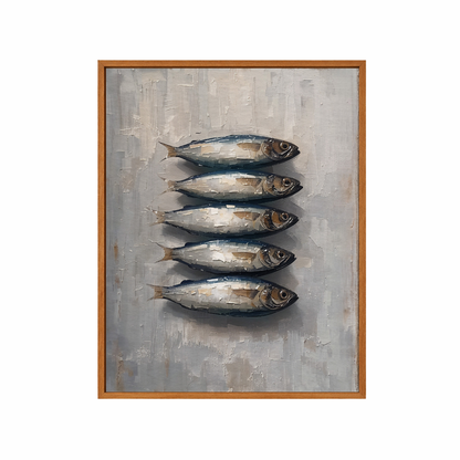 Framed Canvas Print ~ Silver Sardines