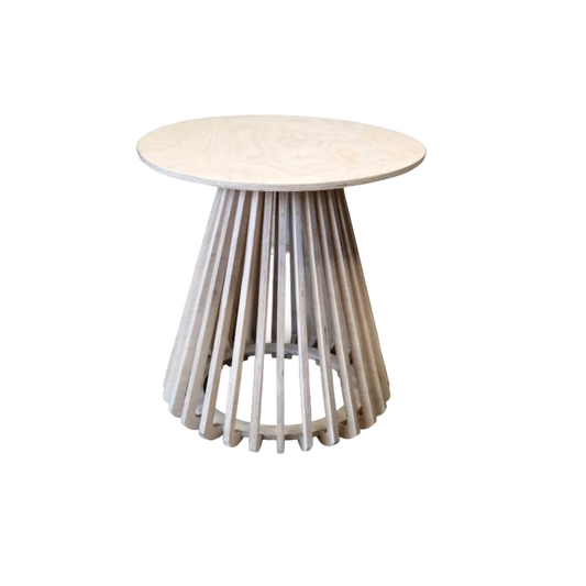 Birch Ribbed Side Table