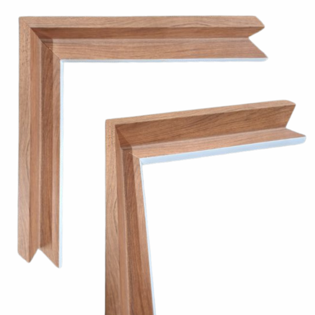 Wooden frame corner on a white background