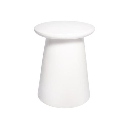 White Button Garden Stool