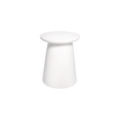 White Button Garden Stool