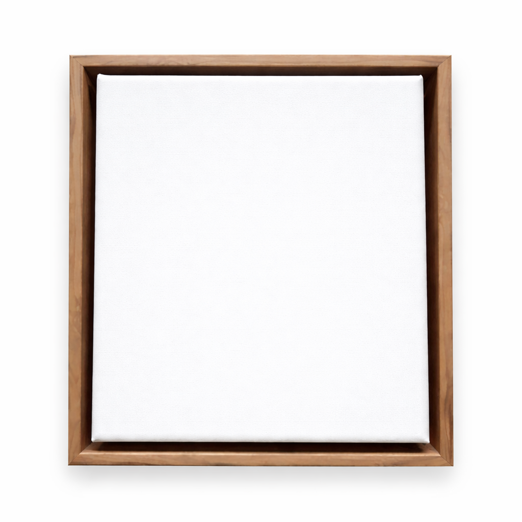 Wooden picture frame with a white background