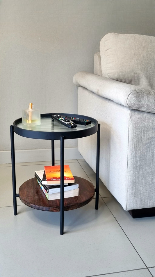 Fluted Glass Side Table