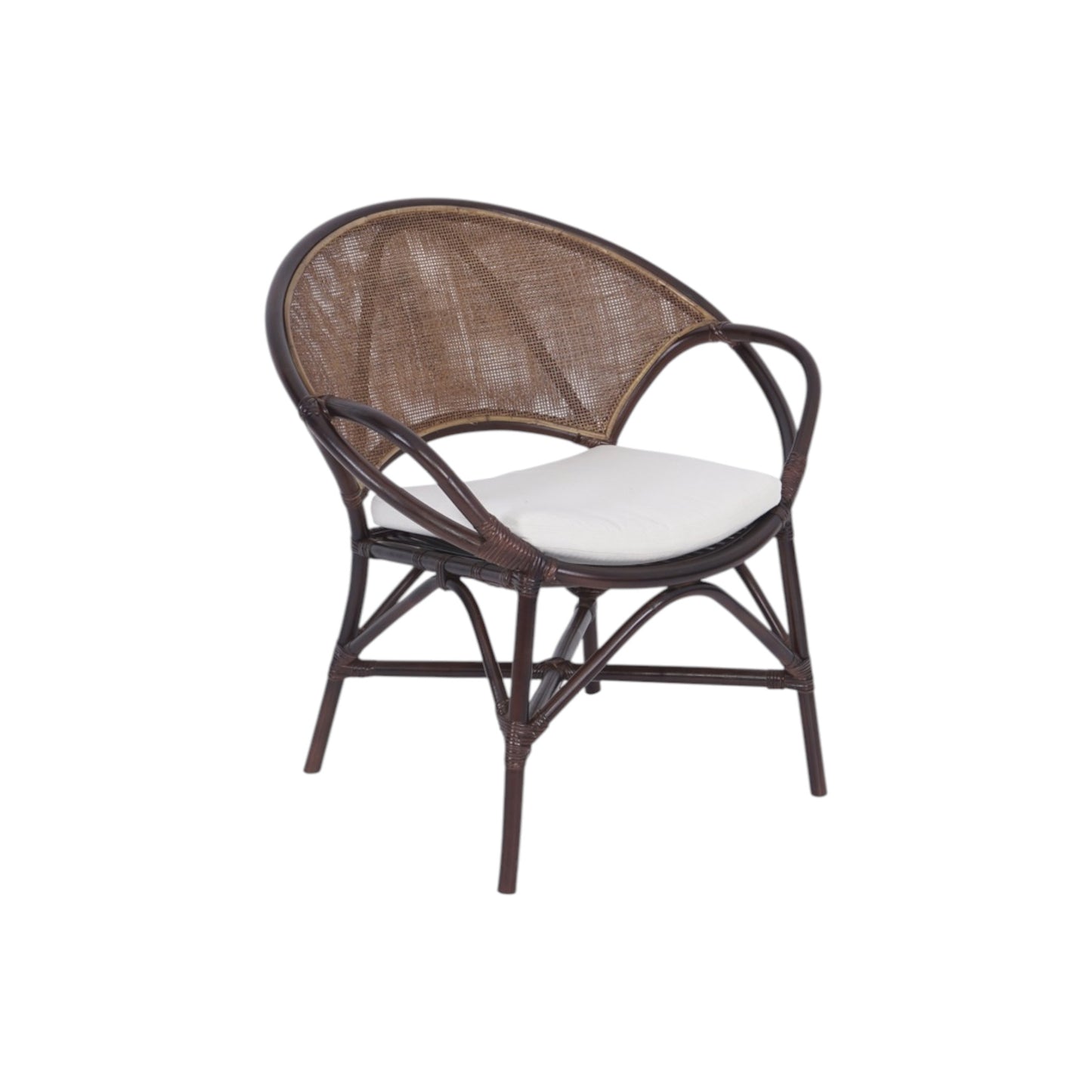 Rounded Cocoa Rattan Chair