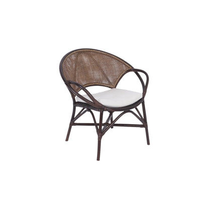 Rounded Cocoa Rattan Chair