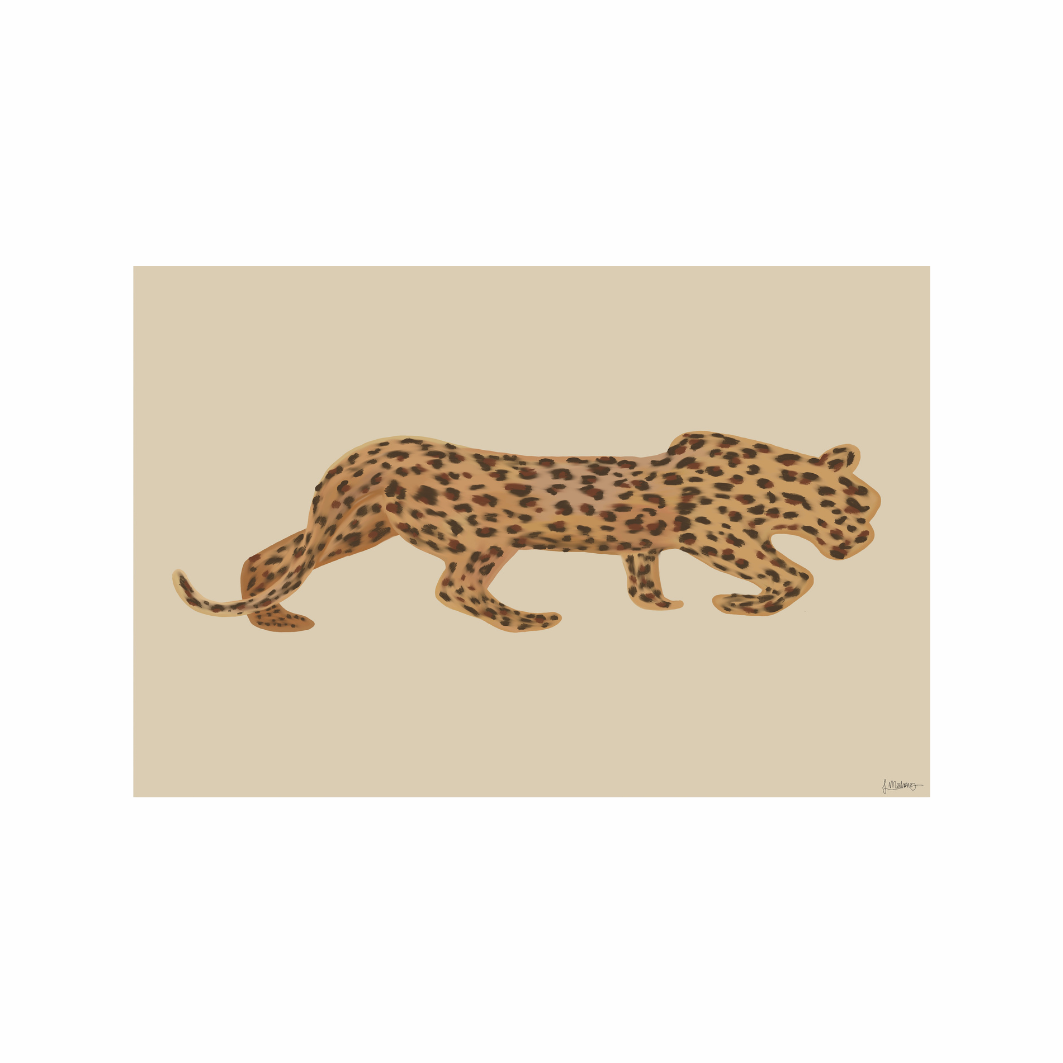 Leopard illustration on a beige background