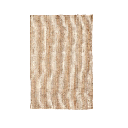 Jute Natural With Cream Cotton loops Rug