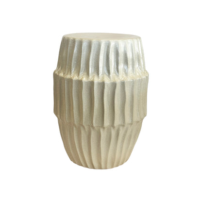Ivory Organic Ribbon Garden Stool