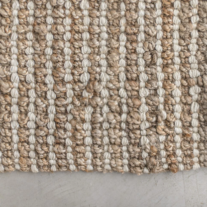 Jute Natural With Cream Cotton loops Rug
