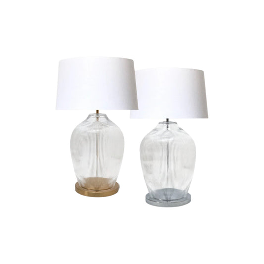 Ribbed Glass Bulb Lamp