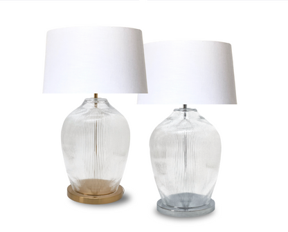 Ribbed Glass Bulb Lamp