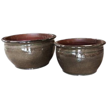 Large Cafe Glazed Planter Sets